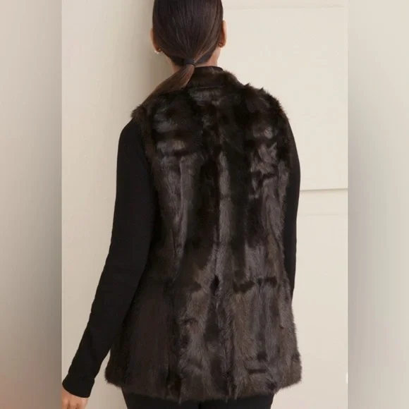 🍂🍁☕️Chico’s Rich Chocolate Brown Faux Fur Vest - Picture 2 of 4